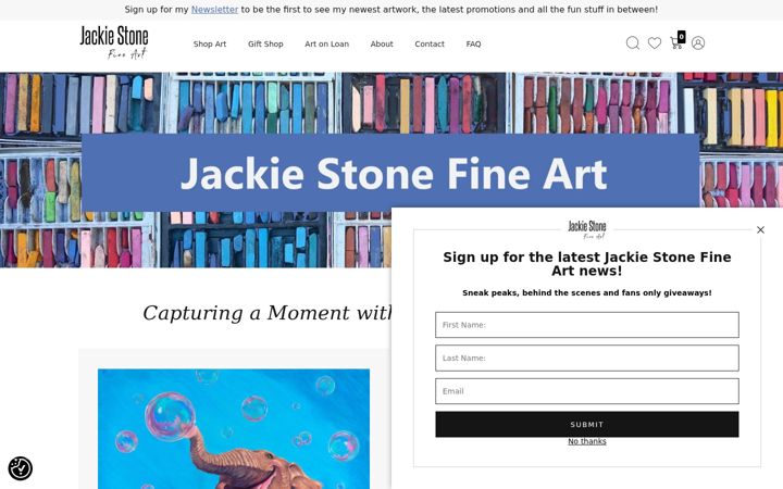 Screenshot of jackiestonefineart.com