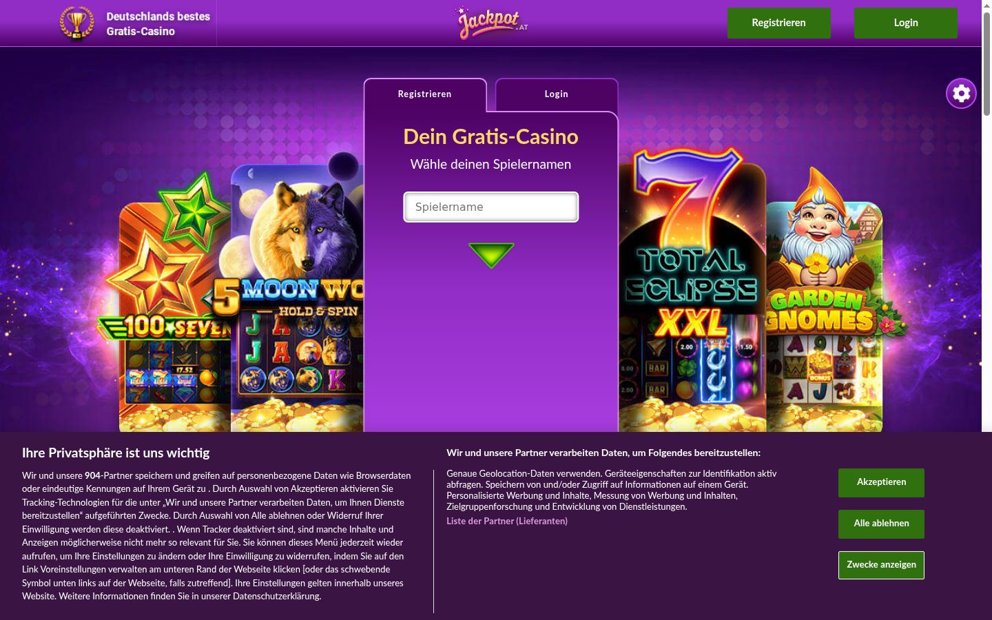Screenshot of the consent banner shown before any interaction