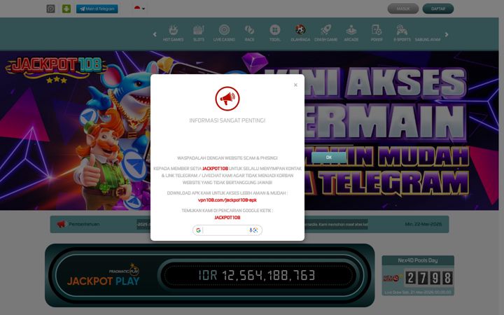 Screenshot of jackpot108autojp.site