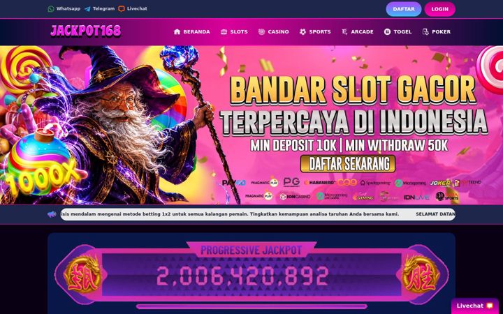 Screenshot of jackpot168c.com