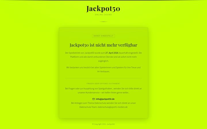 Screenshot of jackpot50.de