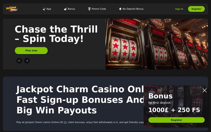 Screenshot von jackpotcharm-casino.com