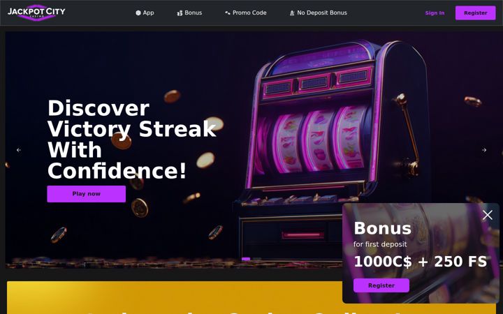 Screenshot of jackpotcitycasino.io