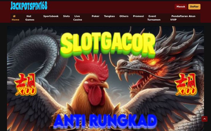 Screenshot of jackpotspin168.com