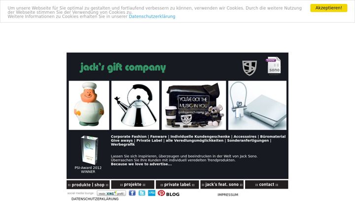 Screenshot of jacks-gift-company.de