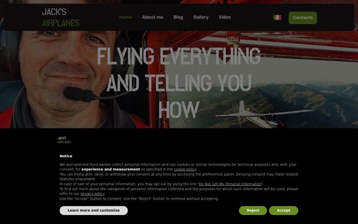 Screenshot of jacksairplanes.net