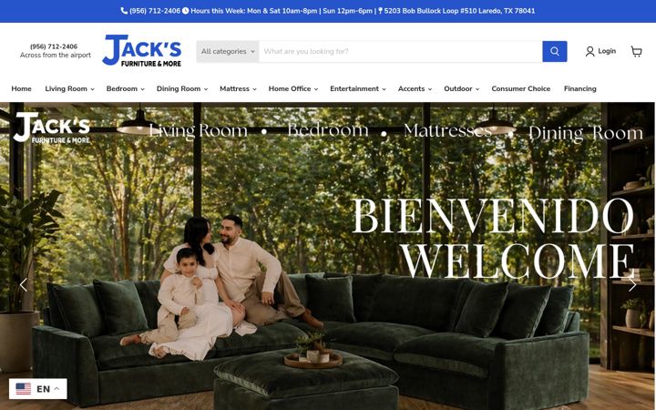 Screenshot του jacksfurnitureandmore.com