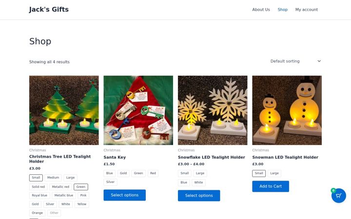 Screenshot of jacksgifts.co.uk