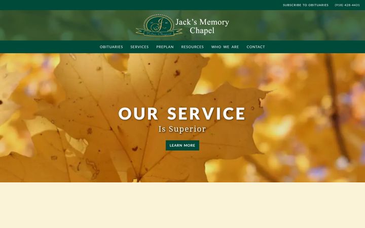 Screenshot of jacksmemorychapel.com