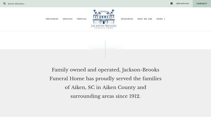 Screenshot of jackson-brooksfuneralhome.com