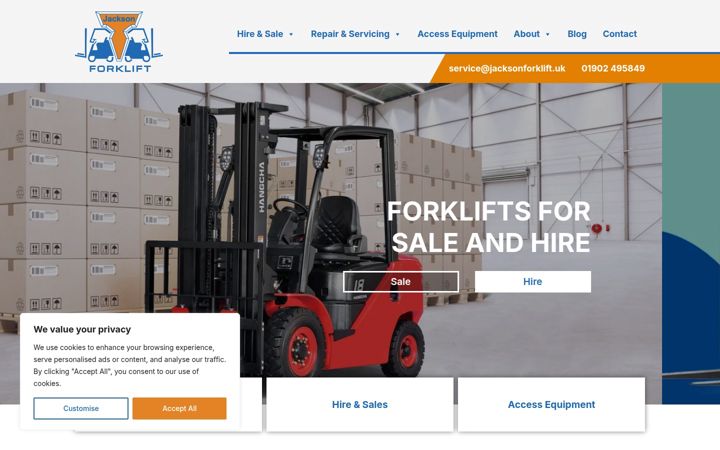 Screenshot of jacksonforklift.uk