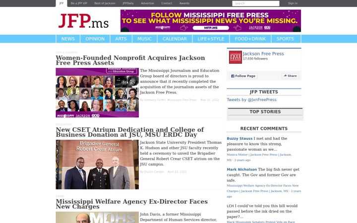 Screenshot of jacksonfreepress.com