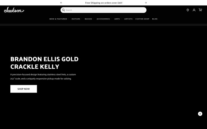 Screenshot of jacksonguitars.com