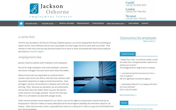 Screenshot of jacksonosborne.co.uk