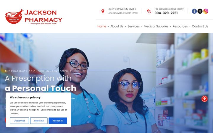 Screenshot of jacksonpharmacyrx.com