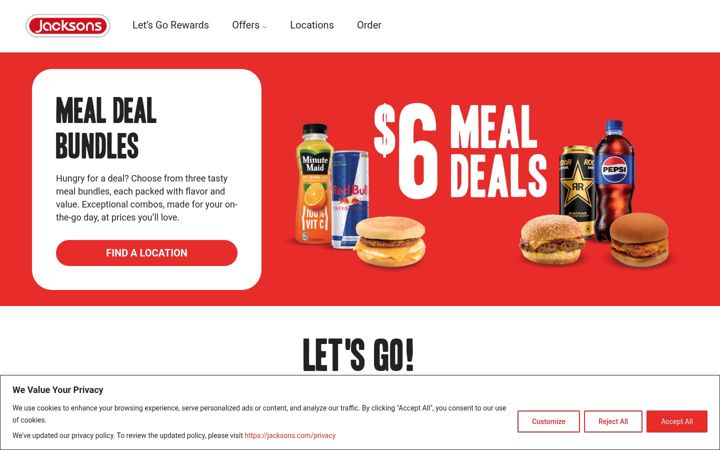 Screenshot of jacksons.com