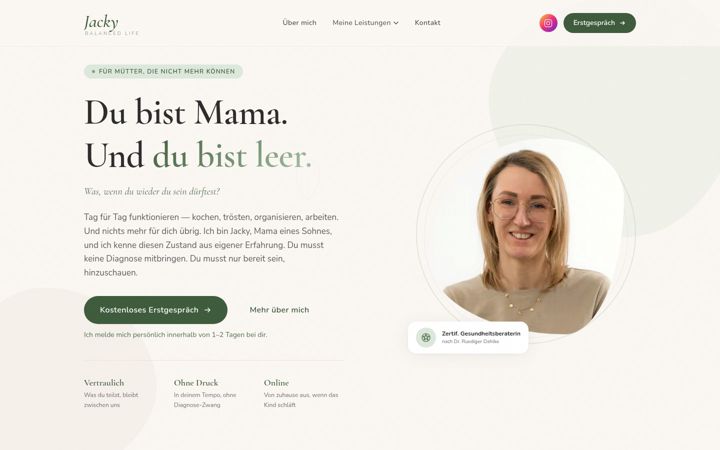 Screenshot of jacky-balanced-life.de