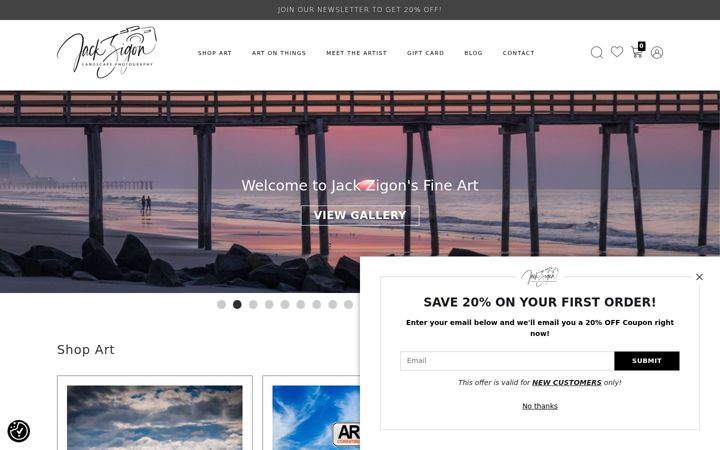 Screenshot of jackzigonart.com