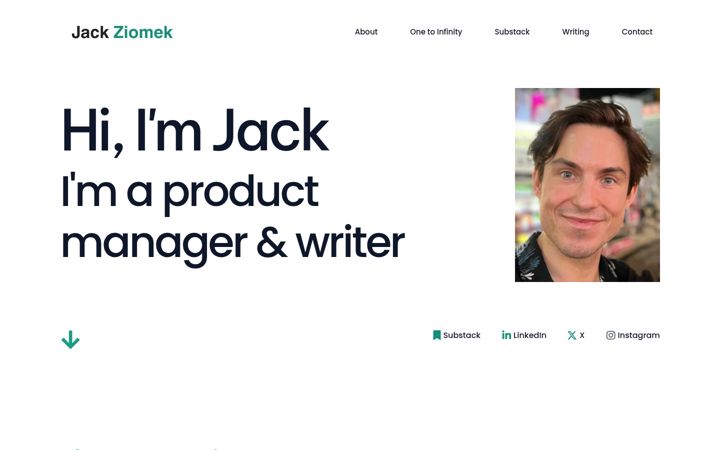 Screenshot of jackziomek.com