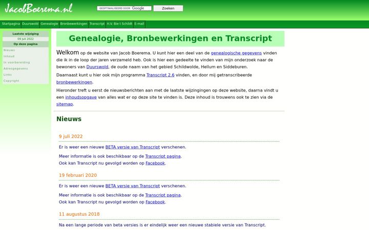 Screenshot of jacobboerema.nl