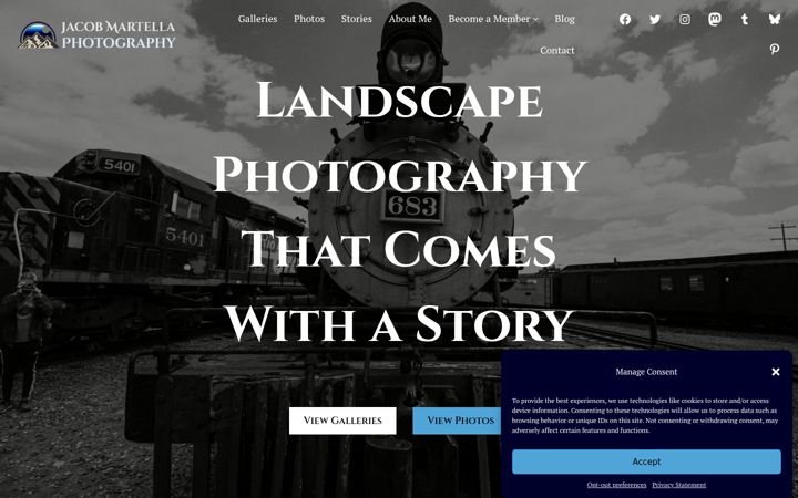 Screenshot of jacobmartellaphotography.com