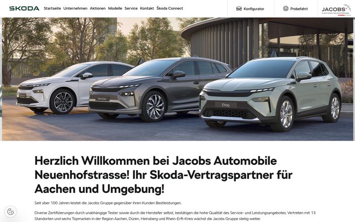 Screenshot of jacobs-aachen.skoda-auto.de