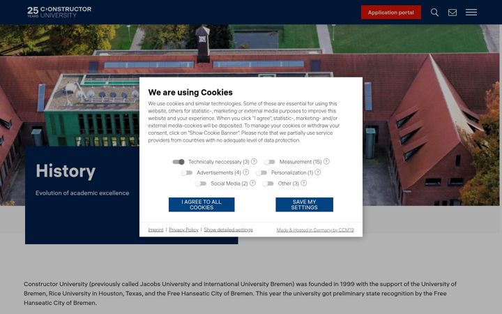 Screenshot of jacobs-university.de