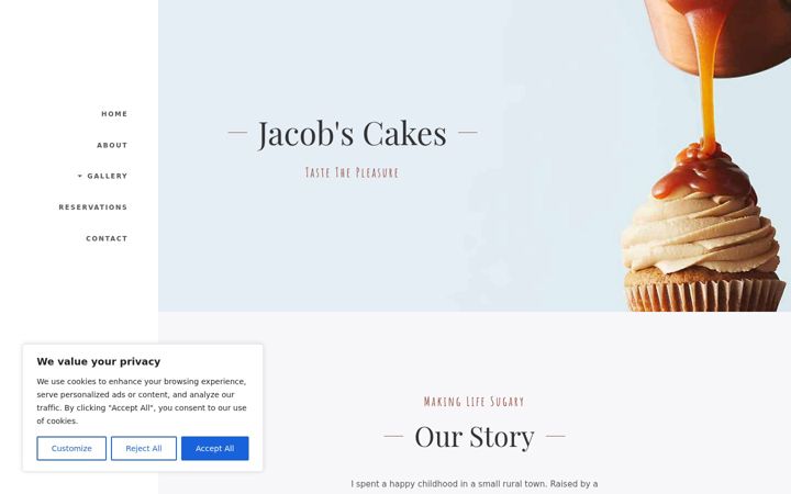 Screenshot of jacobscakes.com