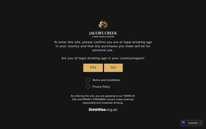 Screenshot of jacobscreek.com