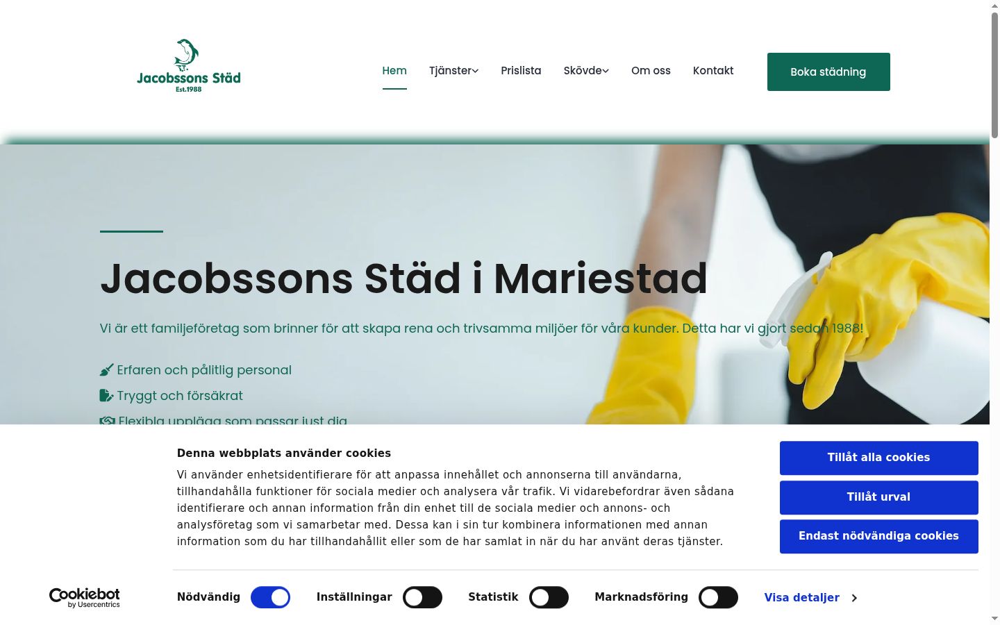 Screenshot of the consent banner shown before any interaction