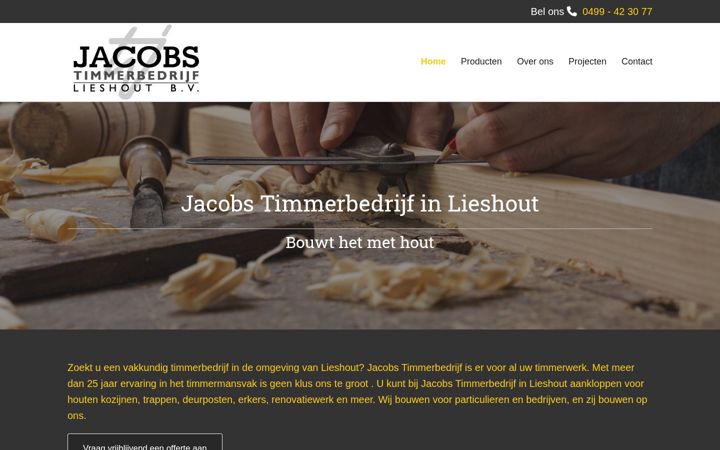Screenshot of jacobstimmerbedrijflieshout.nl