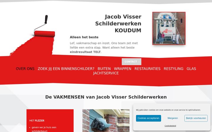 Screenshot of jacobvisserschilderwerken.nl
