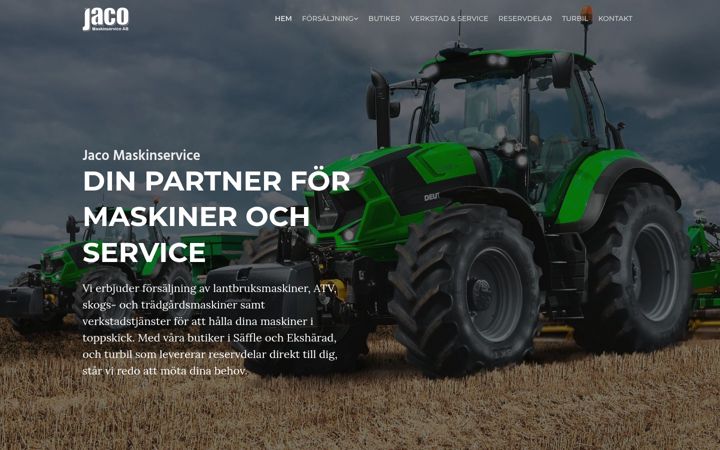 Screenshot of jacomaskin.se