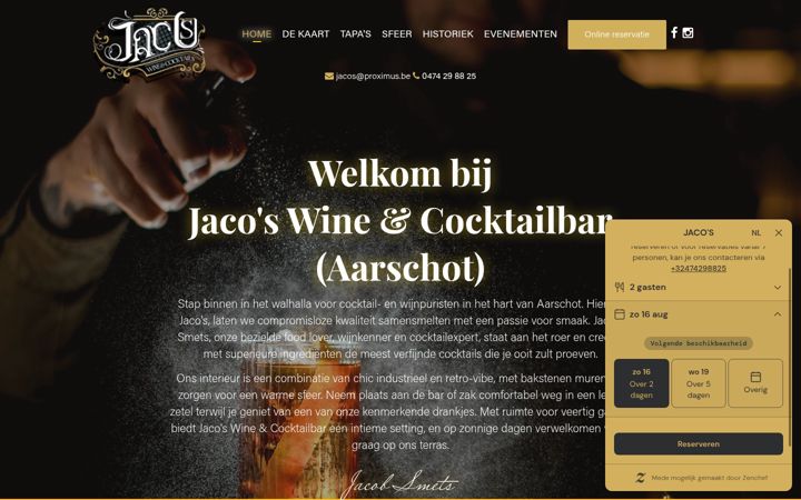 Screenshot of jacoswineandcocktails.be