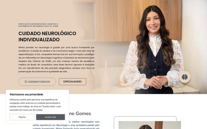Screenshot of jacquelinegomesneuro.com.br
