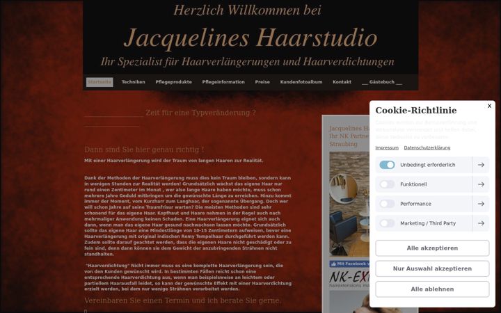 Screenshot of jacquelines-haarstudio.de