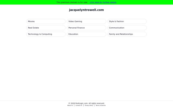 Screenshot of jacquelyntrowell.com