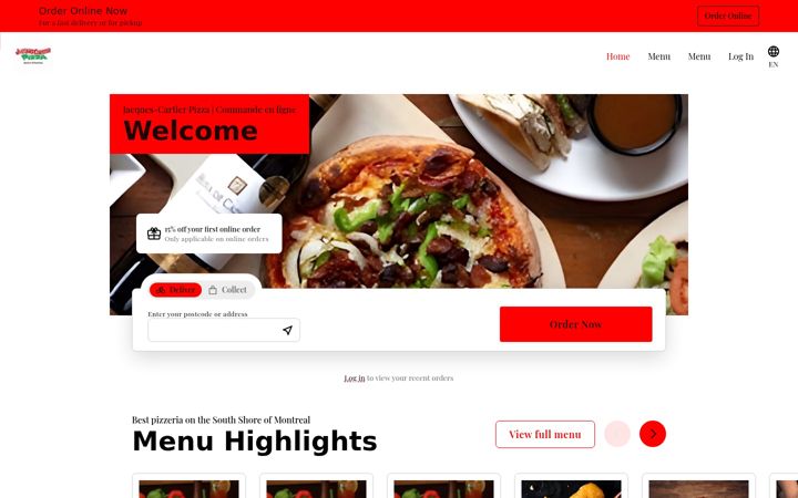 Screenshot of jacques-cartierpizza.com