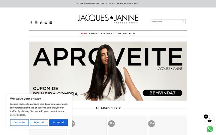 Screenshot of jacquesjanineoficial.com.br