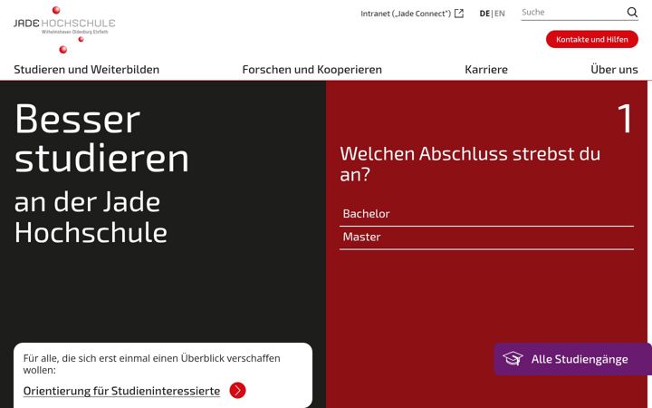 Screenshot of jade-hs.de