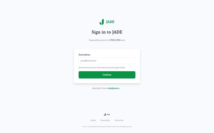 Screenshot of jade.io