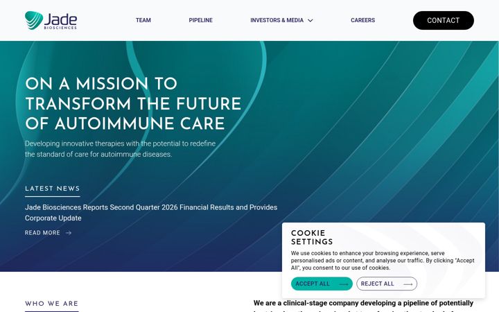 Screenshot of jadebiosciences.com