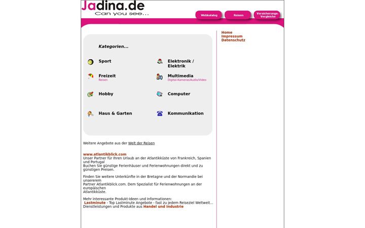 Screenshot of jadina.de