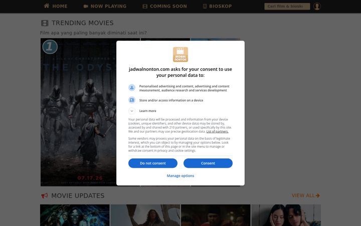 Screenshot von jadwalnonton.com