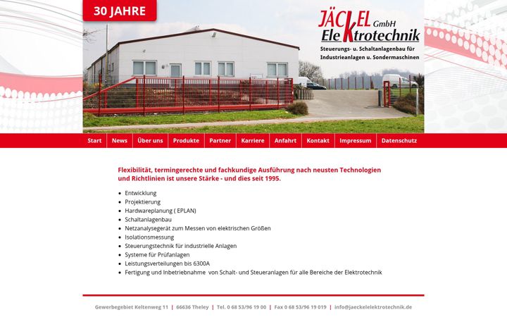 Screenshot of jaeckelelektrotechnik.de