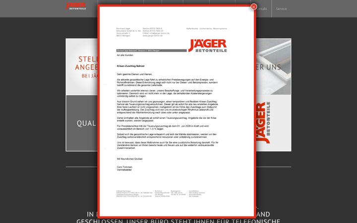 Screenshot of jaeger-beton.de