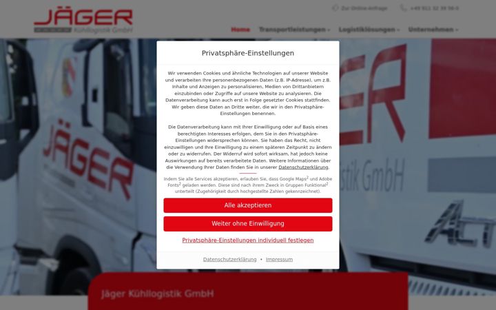 Screenshot of jaeger-nbg.de