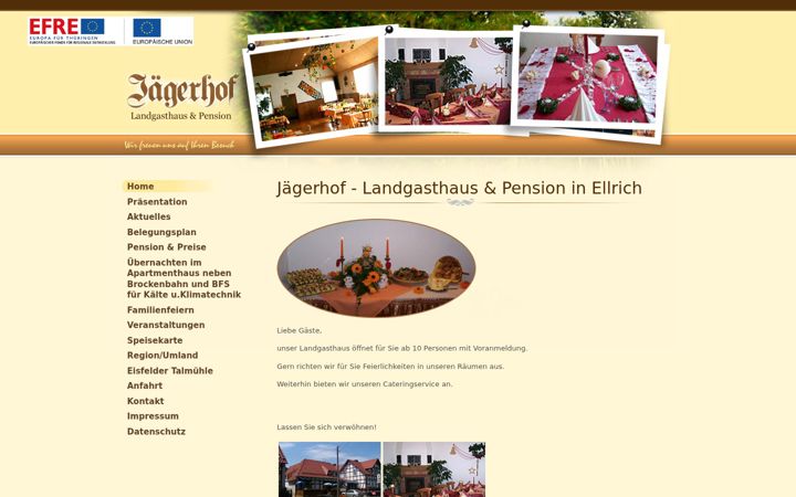 Screenshot of jaegerhof-ellrich.de