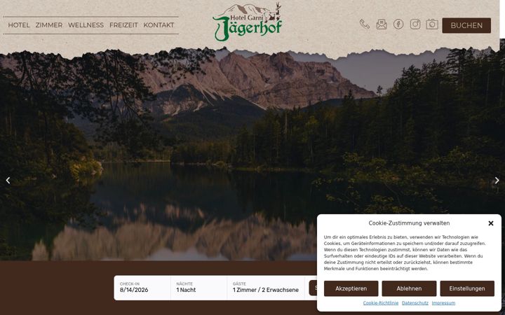 Screenshot of jaegerhof-grainau.com