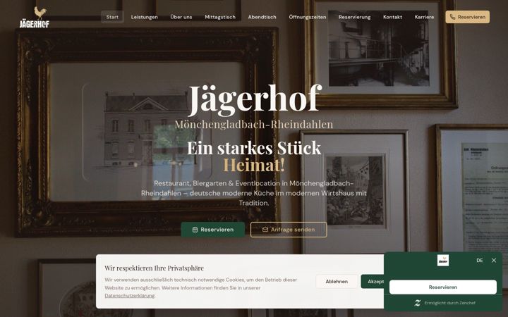 Screenshot of jaegerhof-mg.de
